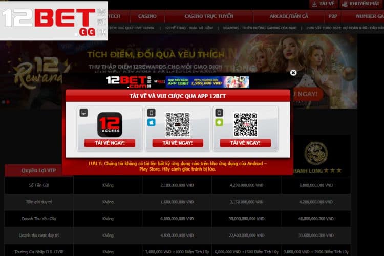 Tải app 12BET ngay hôm nay